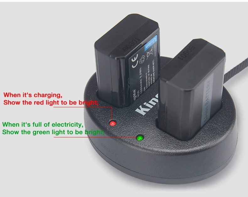 KingMa NP-FW50 Батарея Dual USB Зарядное устройство для sony Alpha a3000 a6000a6500 a6300 a7 7R a7R a7R II a7II NEX-3 NEX-3N NEX-5 DSC-RX10