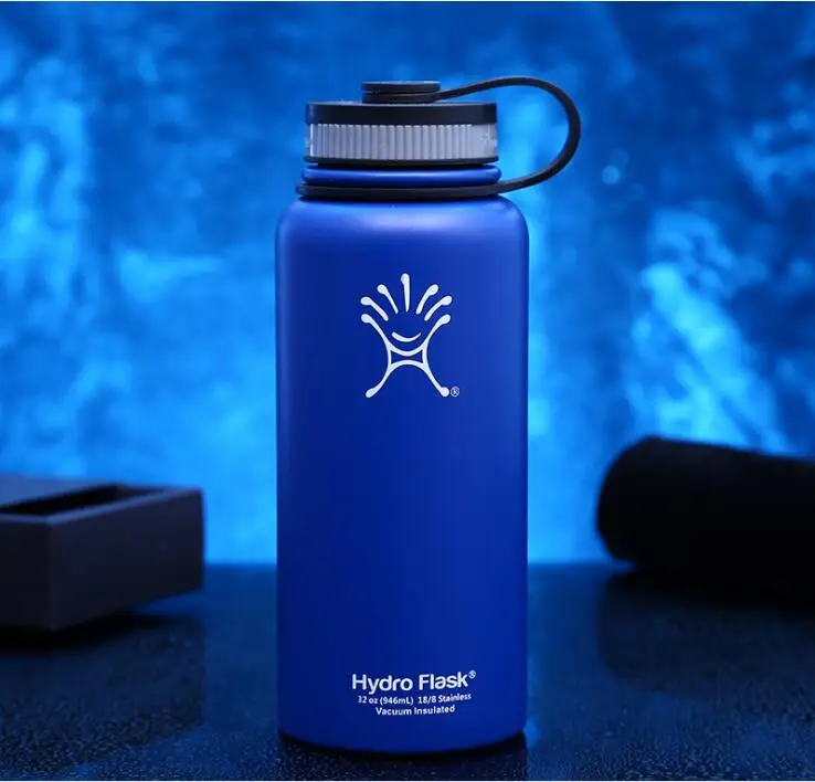 

New Arrivals Best-Selling Hydro Flask With 32 OZ Stainless Steel Outdoor Vacuum Heat Preservation Pot Water Bottles Blue Color