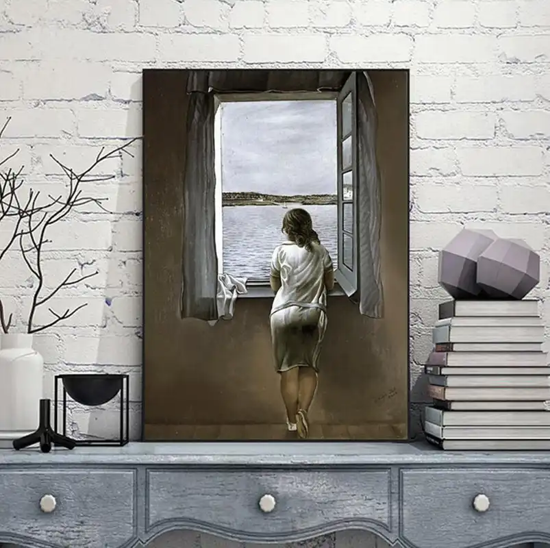 bol.com | Portret van Gala - schilderij van Salvador Dalí 80x60 cm - Foto  print op Canvas...