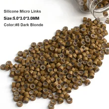 Силиконовые микро-бусины 5,0*3,0*3,0 мм 1000 шт/бутылка#11 светло-коричневый шланг малого диаметра Удлинительное Кольцо для волос