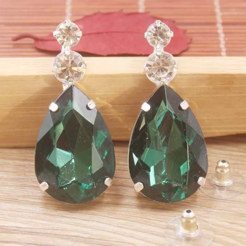 

2019 New Summer Style high-grades rhinestone Earrings for women Red&royal blue&red&green&Clear crystal luxury earring free ship