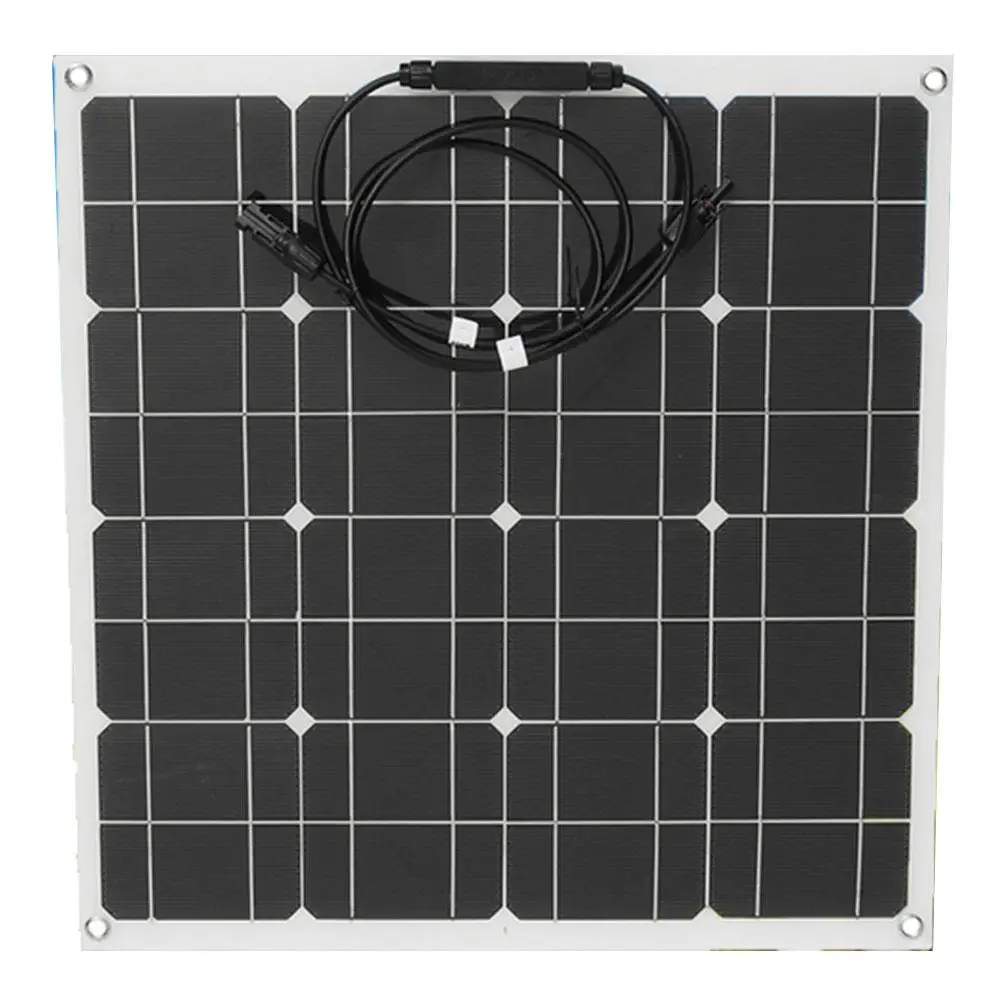 

Cewaal Efficiency 12v 50w Solar Power Bank Sunpower Soft Semi Flexible warterproof Solar Power Panel Tool for car boat