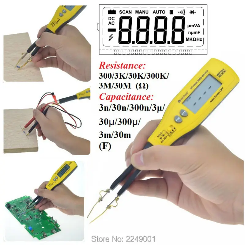 HoldPeak HP-990A Digital SMD Tester Capacitanve Meter Resistance With Carry Box | Инструменты