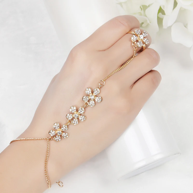 

ORNAPEADIA2017 Summer Jewelry gold color Hand Finger Bracelets & Bangles for Women Fashion Charms Harness Pulseiras Mujer Bijoux