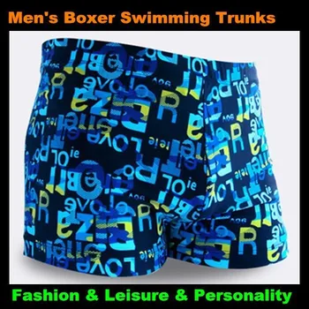 

Top Men & Children Letter Pattern Boxer Trunks Swimwear Fashion Board Shorts Boy's Beach Hot Springs,Big Yards