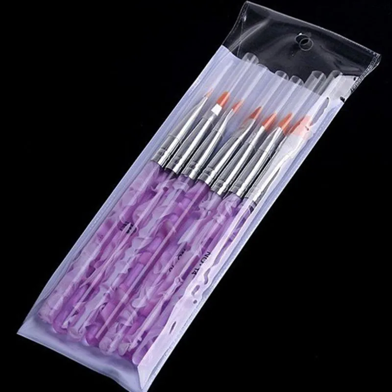 

Hot Sale 7 Pcs/Set Nail Art Painting Pen Brush Acrylic Handle Drawing Polish Brushes Tool Kit