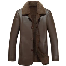 Winter warm motorcycle Leather coat Men’s Business Brand Jacket luxury fur sheep leather men’s Fur coat Cuero abrigo de piel