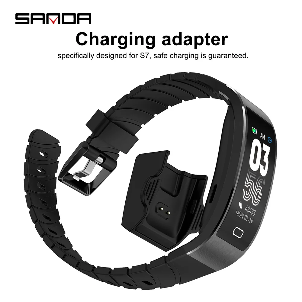 SANDA 2019 smart watch men's Bluetooth digital watch heart rate sphygmomanometer for Android iPhone sports watch