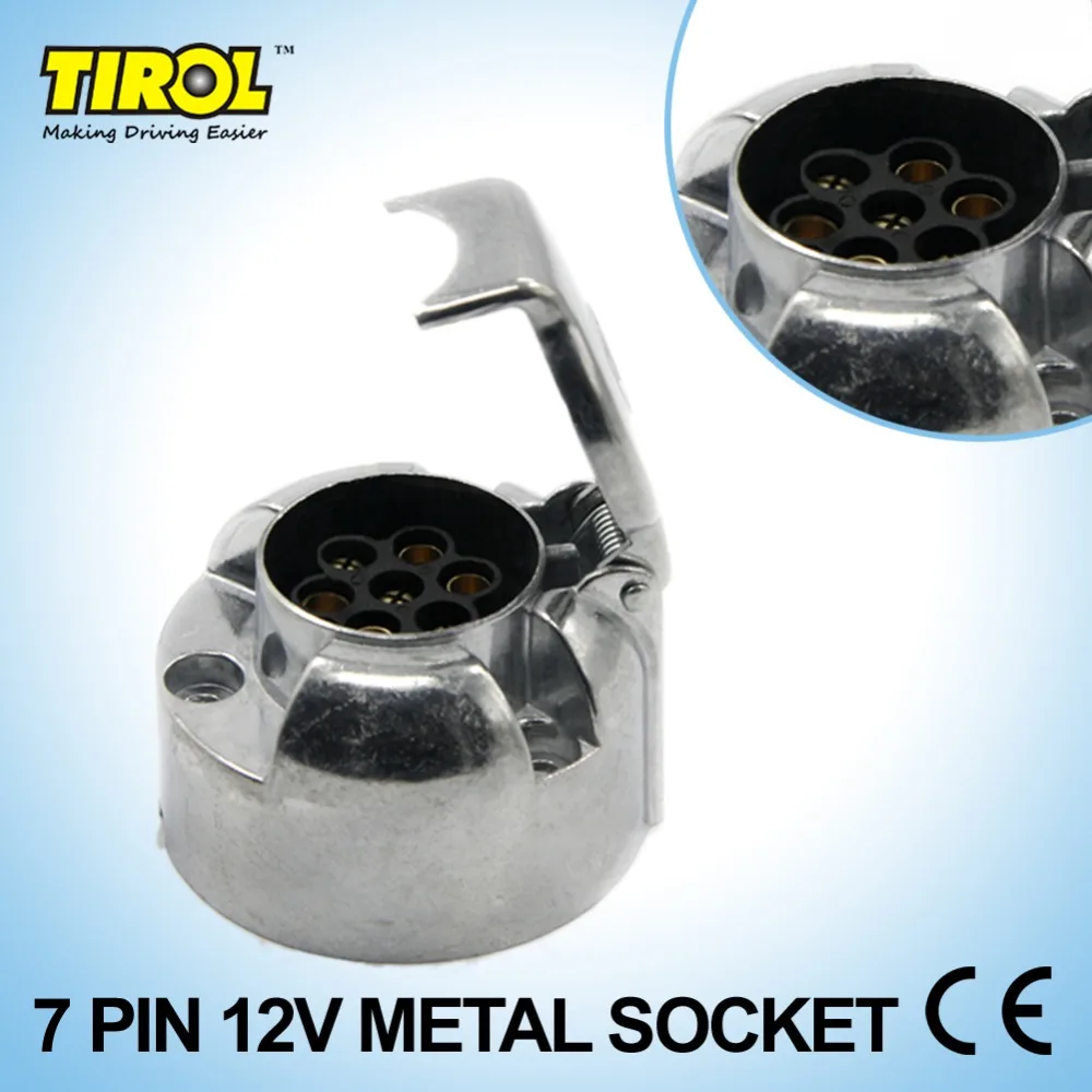 

Tirol 7-Pin Trailer Socket Heavy-Duty 7-Pole Round Pin Socket 12V Towbar Towing Socket N Type -Vehicle End T10159b