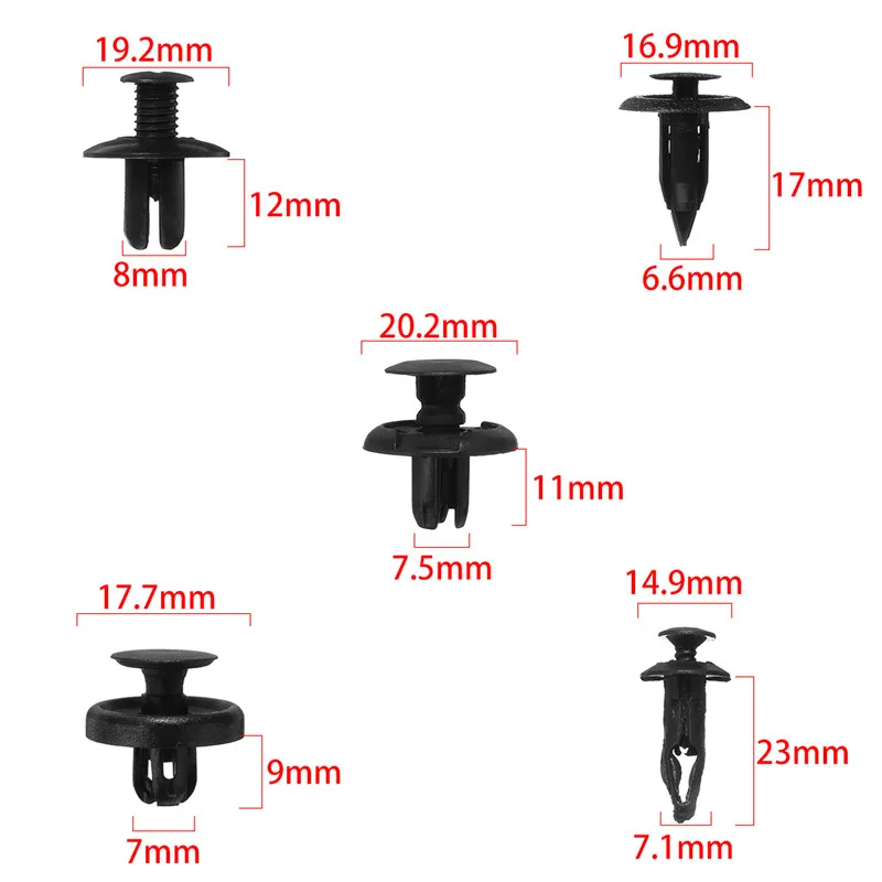 100 шт смешанный зажим для крепления Универсальный смешанный автомобильный зажим для бампера фиксатор Автомобильный Крепеж заклепка Дверная панель вкладыш для всех