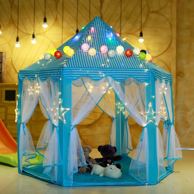 

Children Princess Castle Tent Indoor Outdoor Garden Folding Game Tent Camping Picnic Hut Party Shade Mesh Gauze Tent