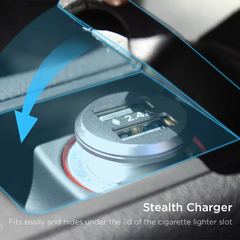 TANGGOOD Dual USB Автомобильное Зарядное устройство мини 4.8A металлический автомобиль