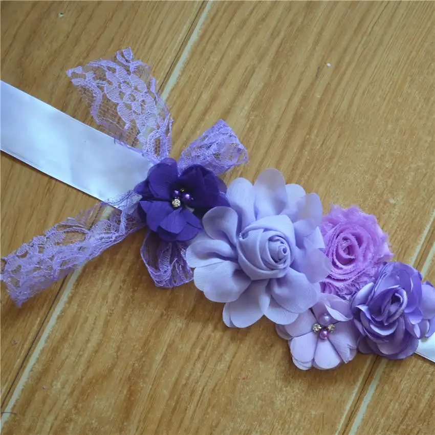 

Korean Version Of Hot Purple Purple Flower Belt, Bride, Pregnant Woman Flower Girl Photo Dress, Waist Waist