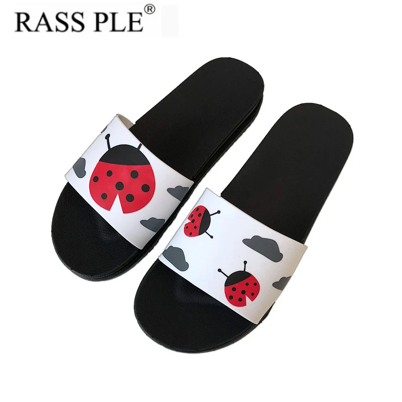 

2019 RASS PLE Women Shoes Cute Animal Sliders Cartoon Flip Flops Sandal Home Slippers Non-Slip Bathroom Slippers Summer Shoes