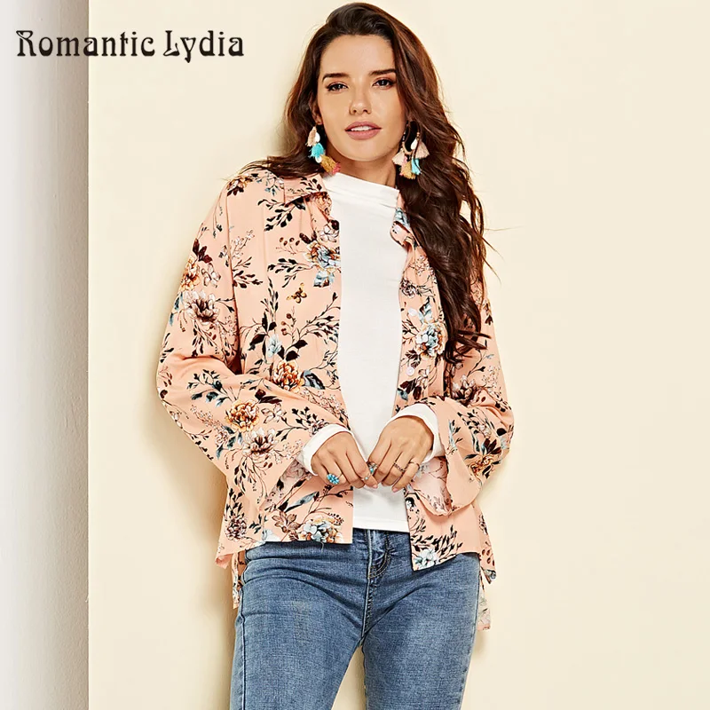 

Floral Print Summer Women Blouse Boho bohemian Casual Loose Long Sleeve Shirt Tops Female