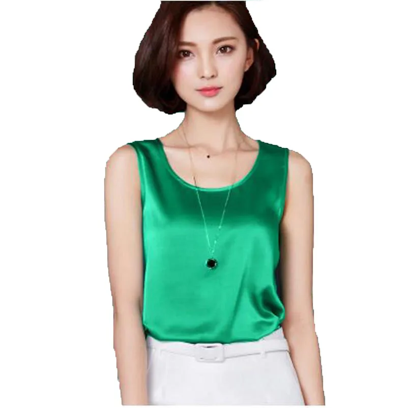 

2017 new fashion 14 kinds of color summer style classic satin tank top women sleeveles women's Rayon vest simple women's shirts