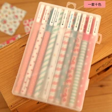 QSHOIC 100 шт/партия Цветная Пластиковая гелевая ручка узор канцелярские офисные материалы для школы