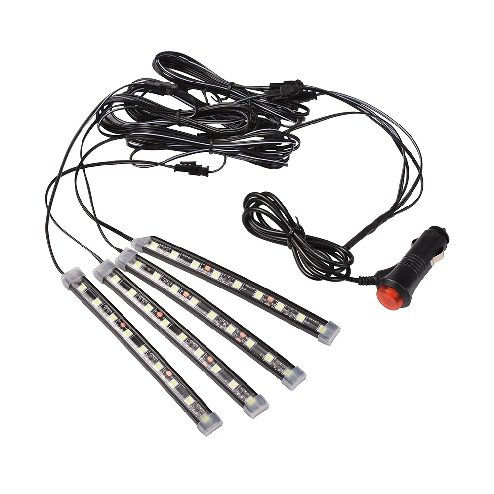 

4pcs/Set iCE Blue Single Color Car 9 LED Interior Lights Decoration Under Dashboard Floor LED Light Strip Lamp 12V