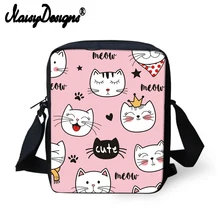 Бесшумный дизайн мини сумка для детей 3D аниме кошка шаблон мультфильм сумки с узором через плечо Mochila девочек студенческие школьные сумки