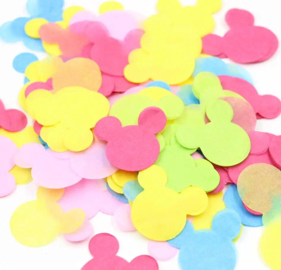 1 дюйм Радуга Микки Маус конфетти из папиросной бумаги детский день рождения
