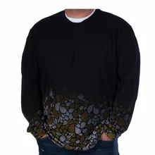 Men Gradient Color Water droplets Printed Male T Shirt Long Sleeve Cotton Top Tee Hiphop Streetwear Fitness Black Tshirt 3XL water color tee
