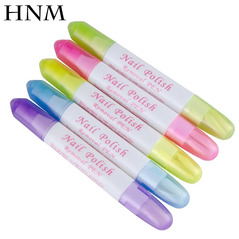 5Pcs/Set Nail Polish Remover Pens 3 Cotton Heads Professional Corrector