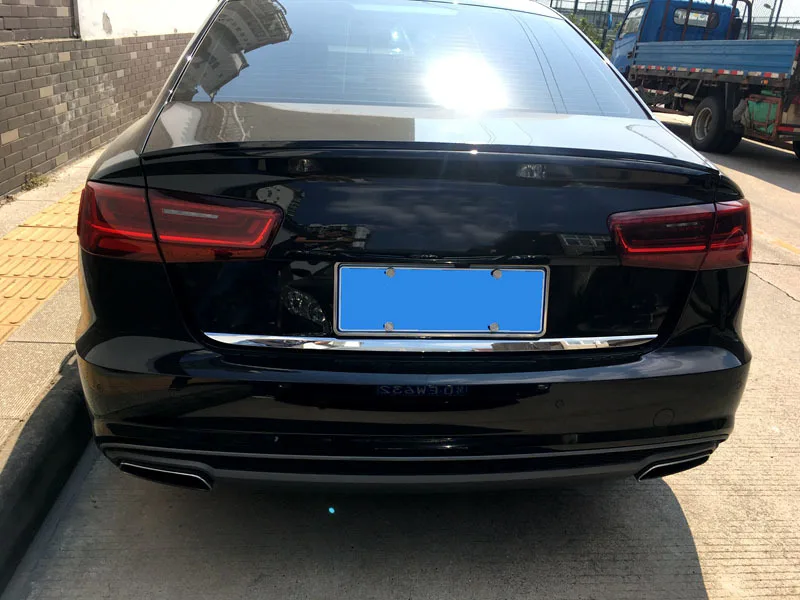 Для Audi A6 C7 2012 2013 задний багажник надрезаемая подкладка, abs Материал грунтовка Цвет для хвостовой части автомобиля декоративное крыло