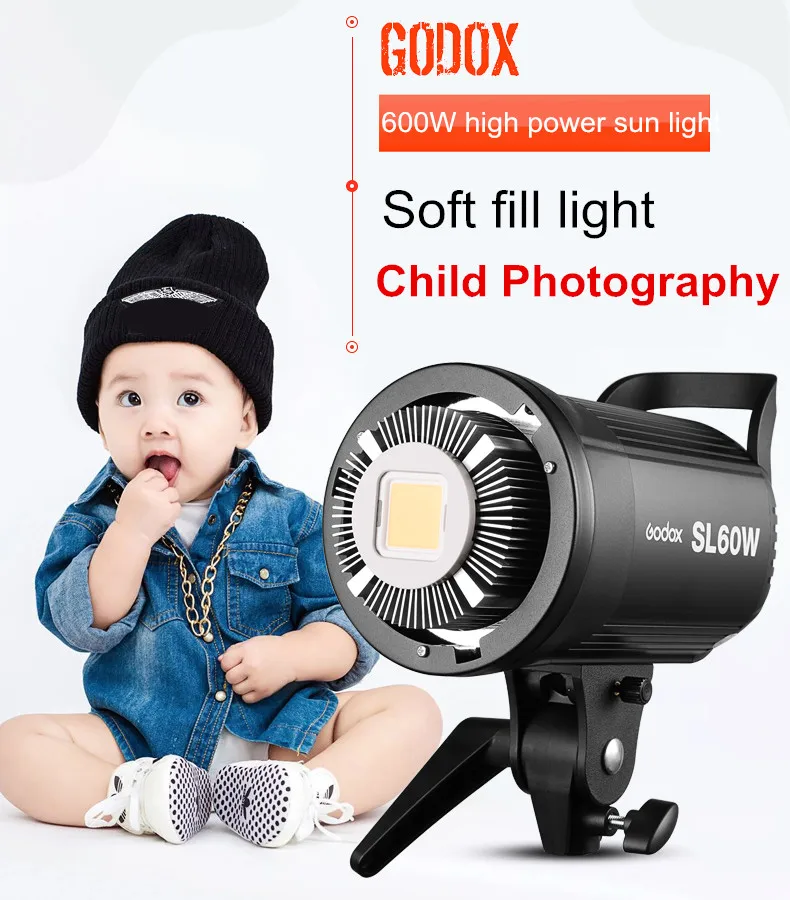 Godox SL-60W 5600K светодиодный Foto лампа Bowens светодиодный светильник для видеосъемки Для фото телефона DSLR камера светильник ing Studio Фотография