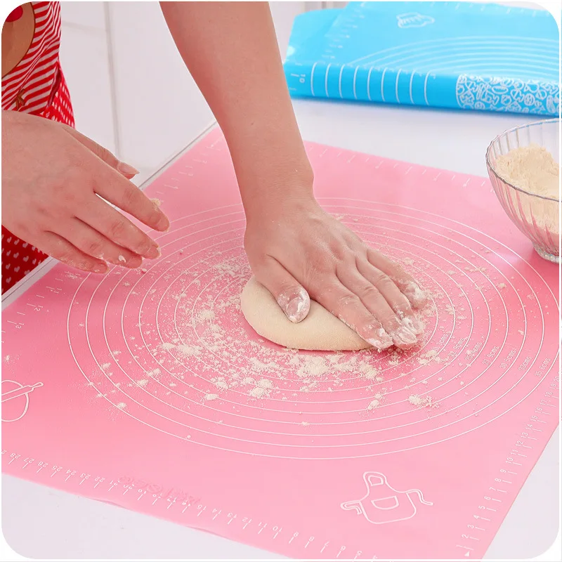 

50*40cm Silicone Mat Baking Cake Dough Fondant Rolling Kneading Mat Baking Mat With Scale Cooking Plate Kitchen Tools