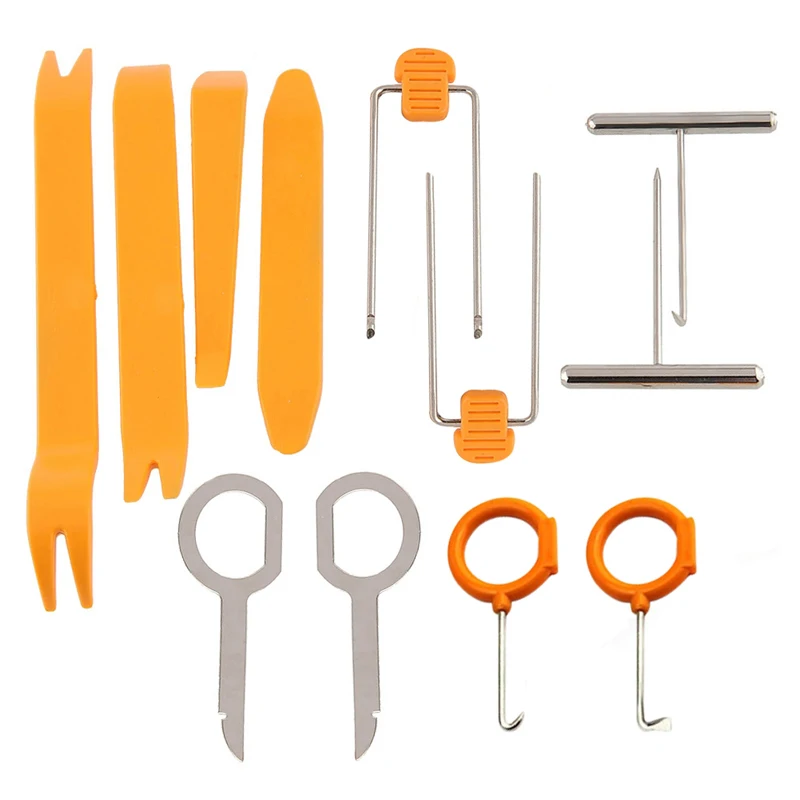 

12 PCs Tool Kit Car Door Dismantle Radio Interior Plastic Trim Panel Dashboard Installation Removal Pry Stereo Repairing Refit
