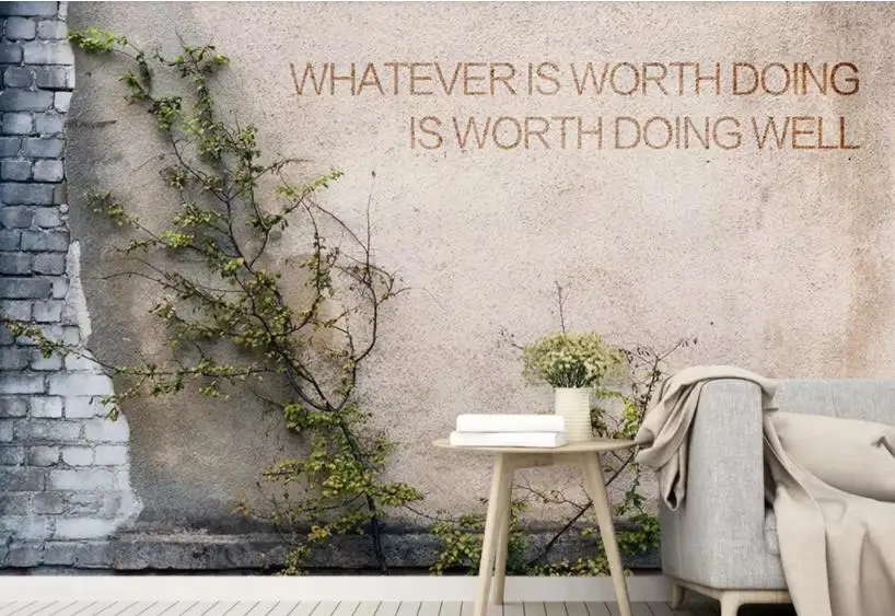 

custom 3d wallpaper Non-woven Plant cement Wall Decoration Wallpaper For Kids Room Bedroom Home papel de parede