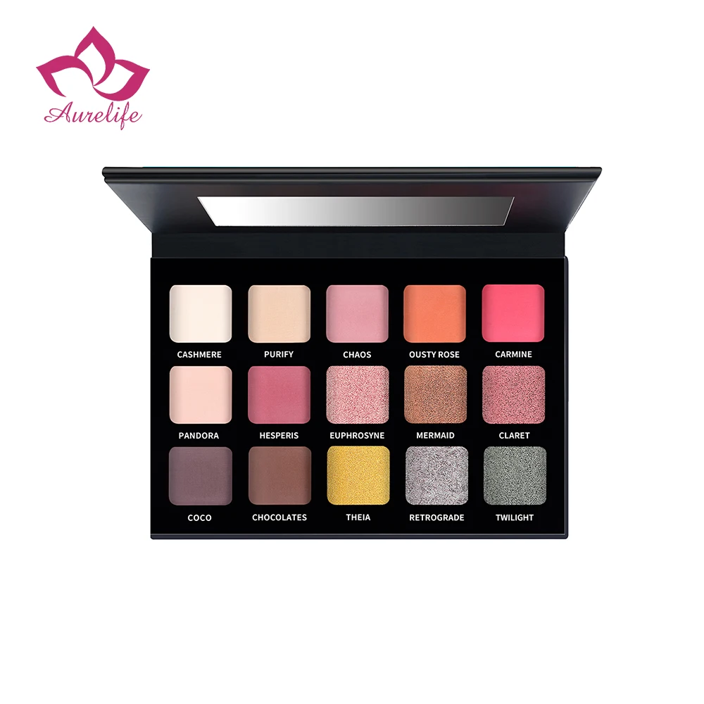 

Aurelife Fashion eyeshadow palette 15 Colors Matte Eye Shadow nake palette Glitter Shimmer & Matte eye shadow Nude Make Up set