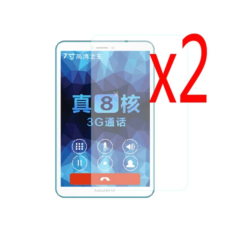 

2x films + 2x Clean Cloth Retail Package Clear LCD Screen Protector Protective Film Guards For Colorfly G708 3G Octa Core 7"
