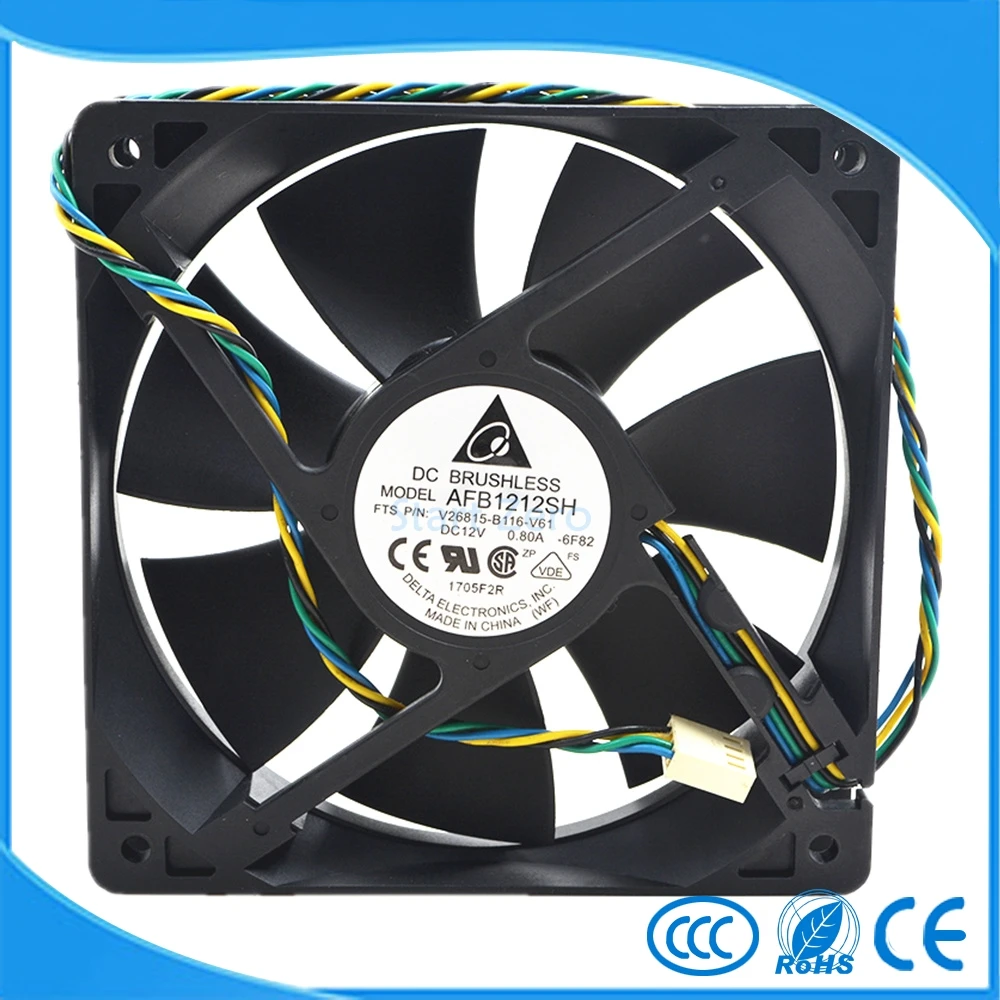 Вентилятор охлаждения Delta AFB1212SH 12V 0.80A 12025 12 см с двойным шариковым подшипником