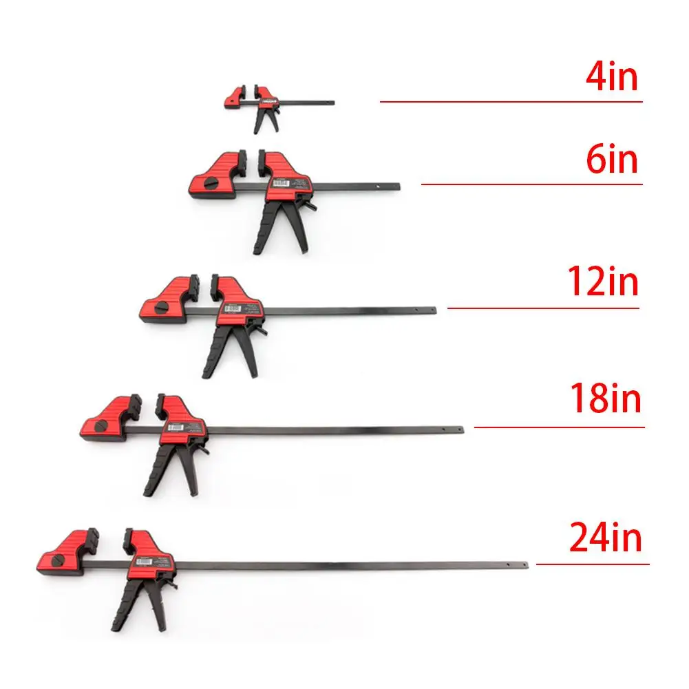  New Heavy Duty F Clamp Clip Wood Working Quick Grip F Style Bar Woodworking Clamps 4/6/12/18/24 Inc