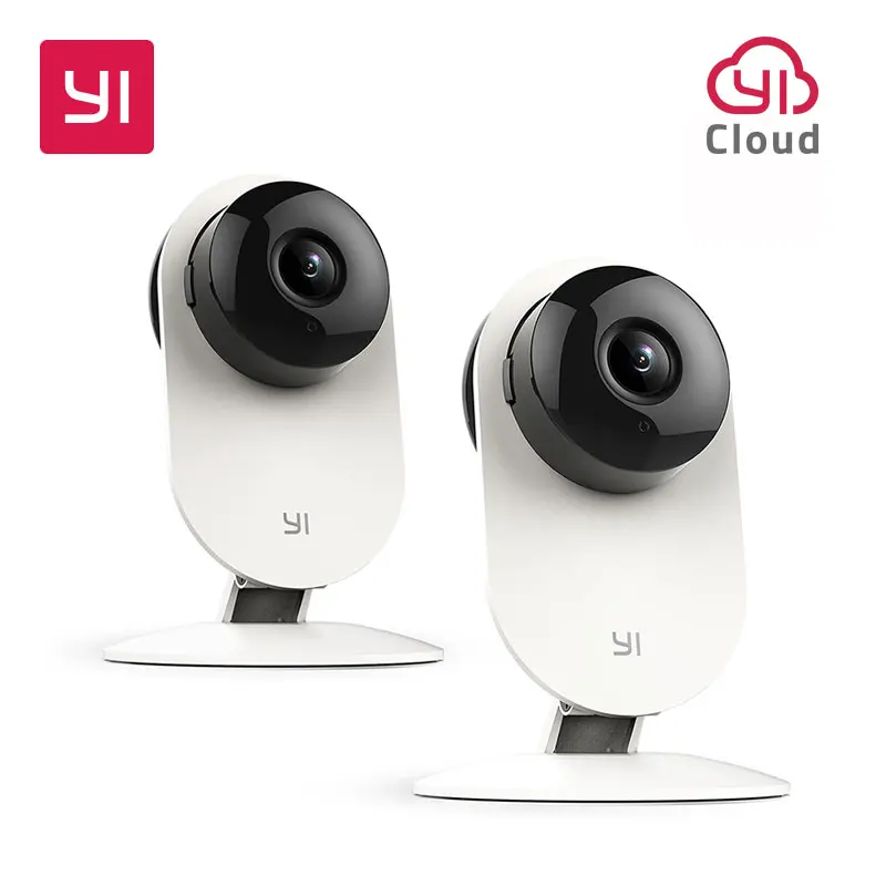 YI Home Camera 720P 2pcs HD Video Monitor IP Wireless Network Surveillance Security Night Vision Alert Motion Detection White
