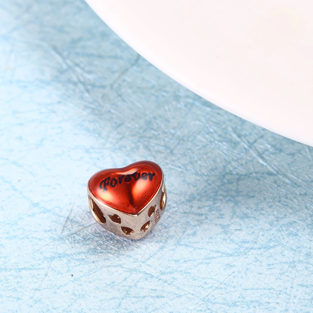 RainMarch Fits Pandora Charms Bracelets Original 925 Silver Charms Wholesale Red Heart Beads Women Jewelry Making Dropshipping (7)