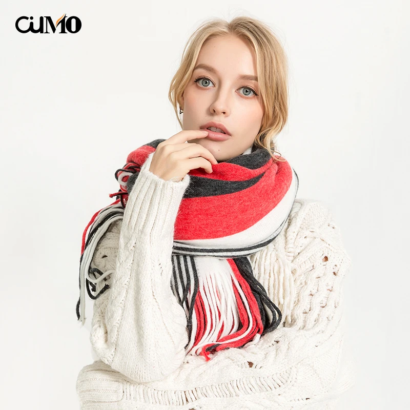 

Ou Mo brand New winter womens scarf Elegance temperament Designer Female shawl Plaid stitching Unisex couple scarf 190*70cm