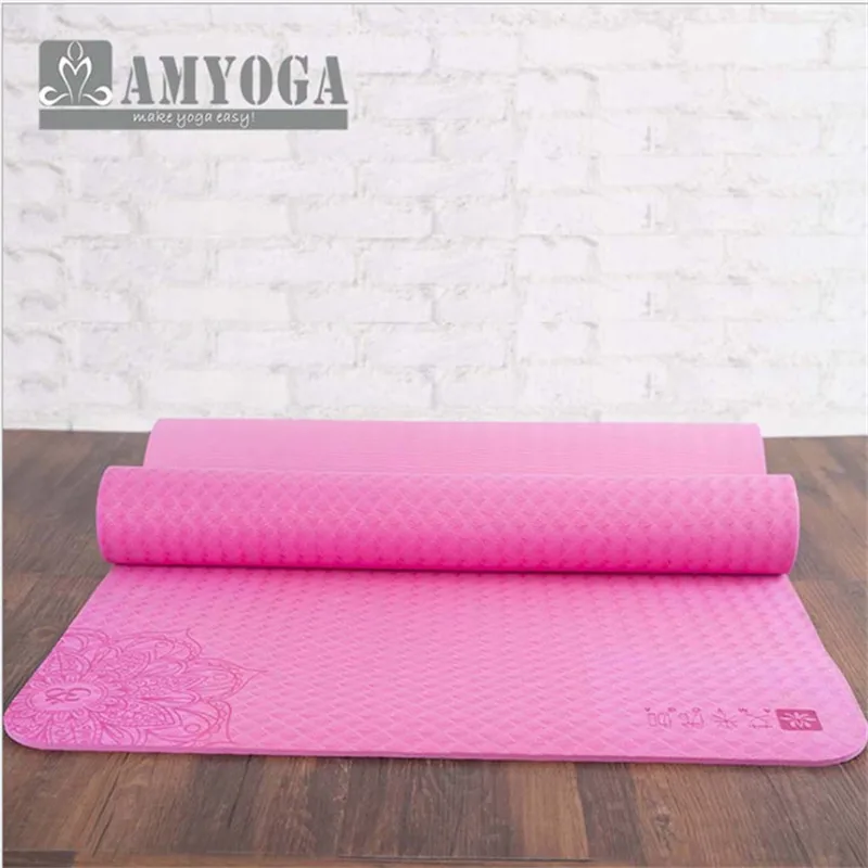 Dature TPE Yoga Mat 6mm Fitness Mat For Fitness Yoga Carpet Gym Mat With Yoga Bag gymnastics mats Balance Pad 183*61cm*6mm