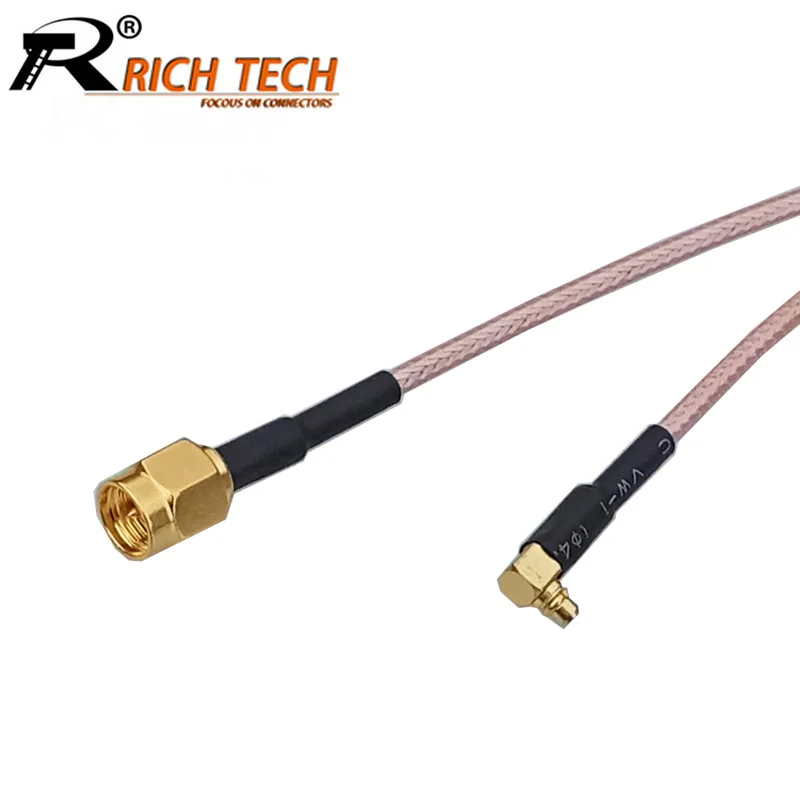 1 шт./лот радиочастотный коаксиальный кабель MMCX прямым углом мужчинами SMA разъем RG316 косички кабелем 15 см/50 см/100 см/200 см
