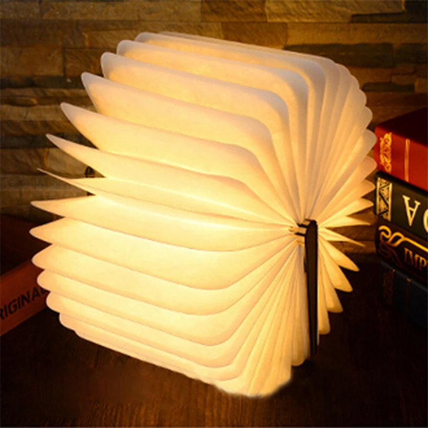 

Folding LED Nightlight Creative LED Book Light Lamp Best Home Novelty Decorative USB Rechargeable Lamps White/Warm/Blue/Red