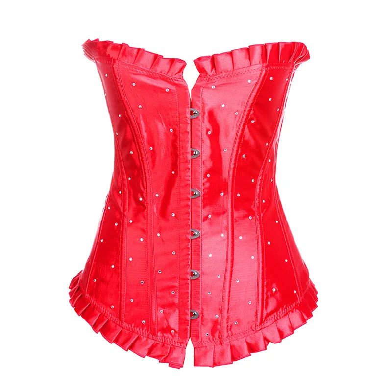 Sexy Women Sexy Corset Women Red Lace Bustier Corset+G string Set