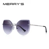 MERRYS-gafas de sol con diseño de ojo de gato sin montura para mujer, lentes con gradiente, protección UV400, S6355 ► Foto 3/6