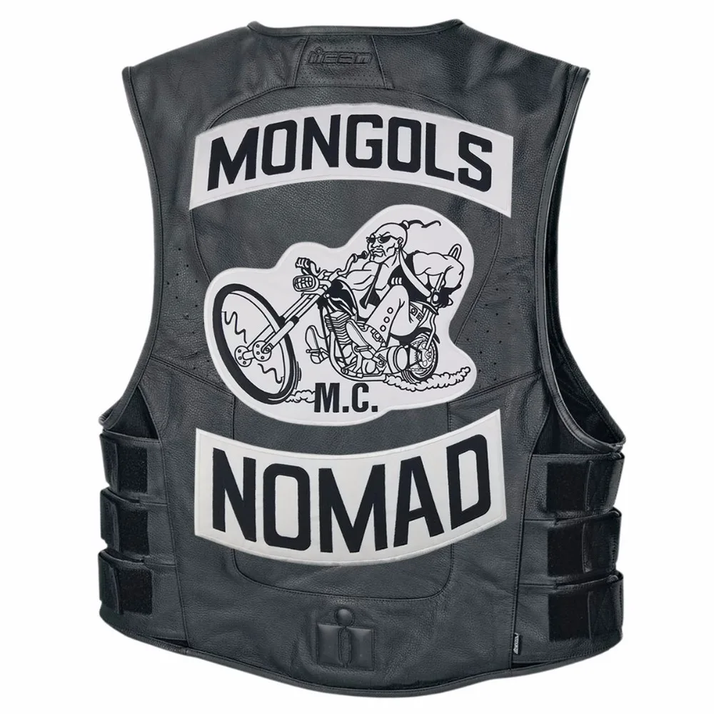 MONGOLS NOMAD MC Biker Vest Embroidered Patch 1% MFFM IN Memory Iron On Full Back of Jacket Motorcyle Patch (6)