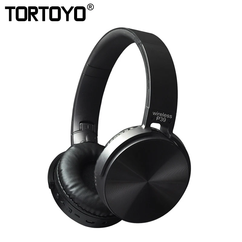 

TORTOYO P39 Smart Bluetooth V4.2+EDR Headphone Wireless Sports Stereo Over Ear Headset With HD Microphone TF Card Slot 3.5mm AUX