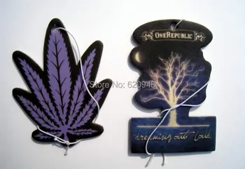 

Customized,Free Shipping,Printing perfume logo car air freshener