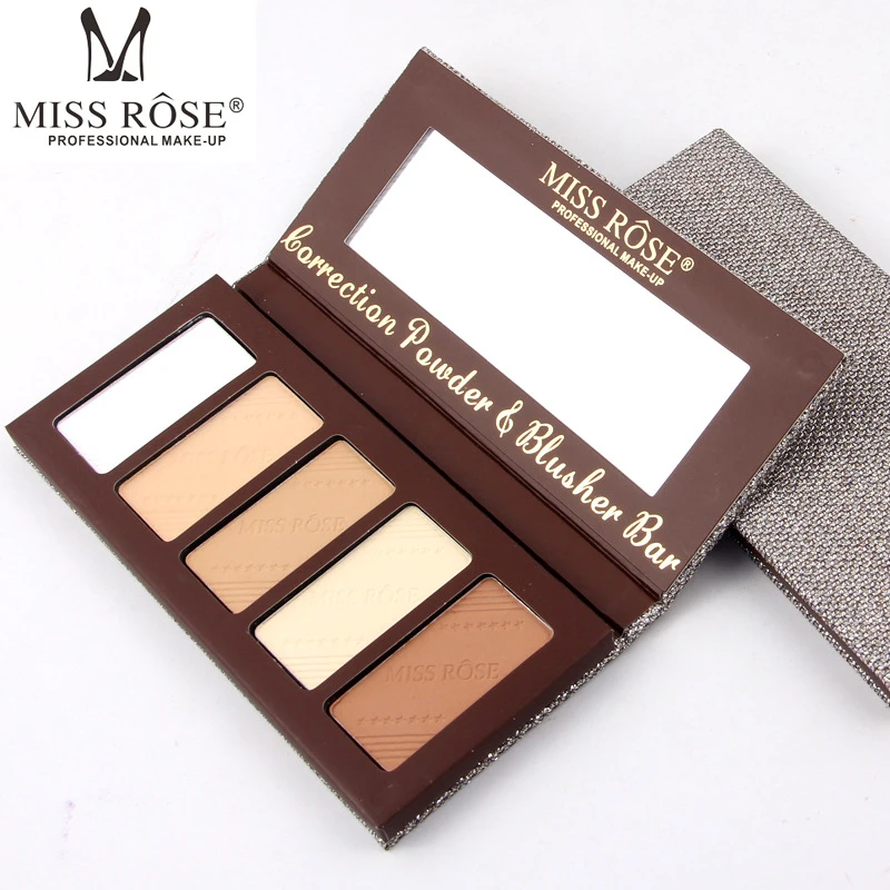 

MISS ROSE Cloth Box 5 Colors Waterproof Concealer Powder Makeup Face Brightener Matte Bronzer Highlighter Contour Brand Palette