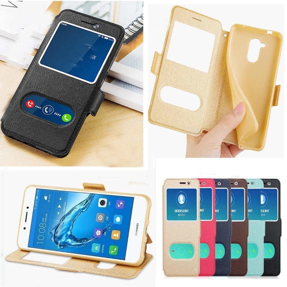 Verlichten blok Voorgevoel Y6 Ii Case Flip Luxury Quick View Window Case For Huawei Y6 Ii Huawei Y6ii  Cam-l23,cam-l21,cam-l32 5.5" Cover Pu Leather Cases - Mobile Phone Cases &  Covers - AliExpress