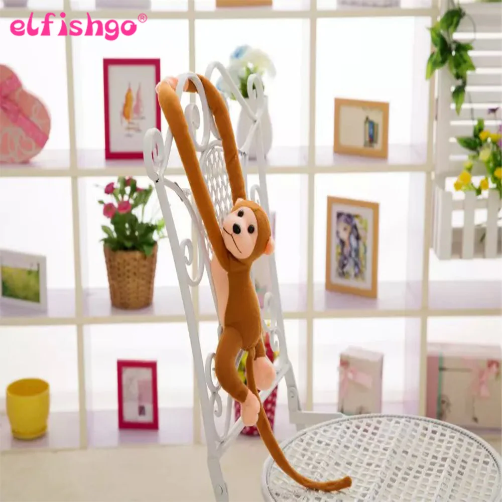60 см каваи длинные руки хвост обезьяна чучела кукла плюшевые игрушки шторы для сна ребенка, Успокаивающая кукла животного подарки на день рождения