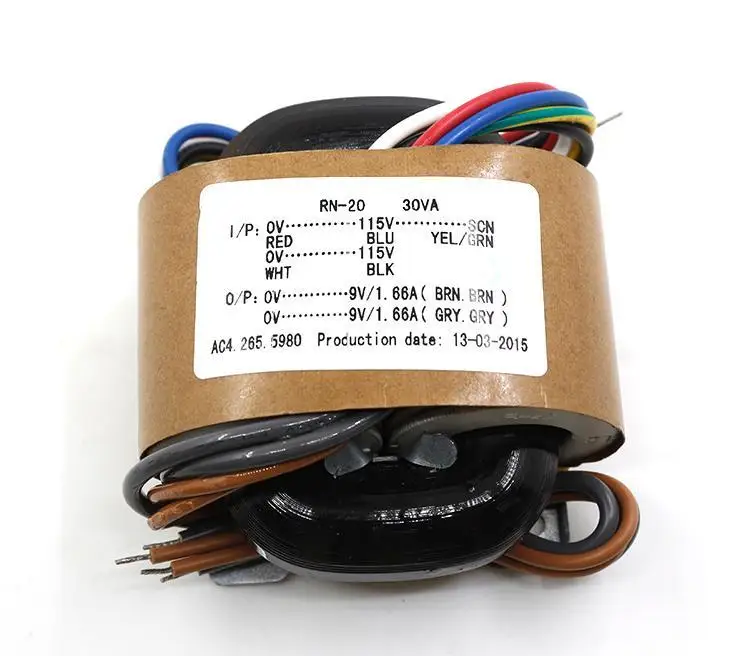 

30VA Pure Copper Transformer For Audio 30W Dual 9V R-type Transformer